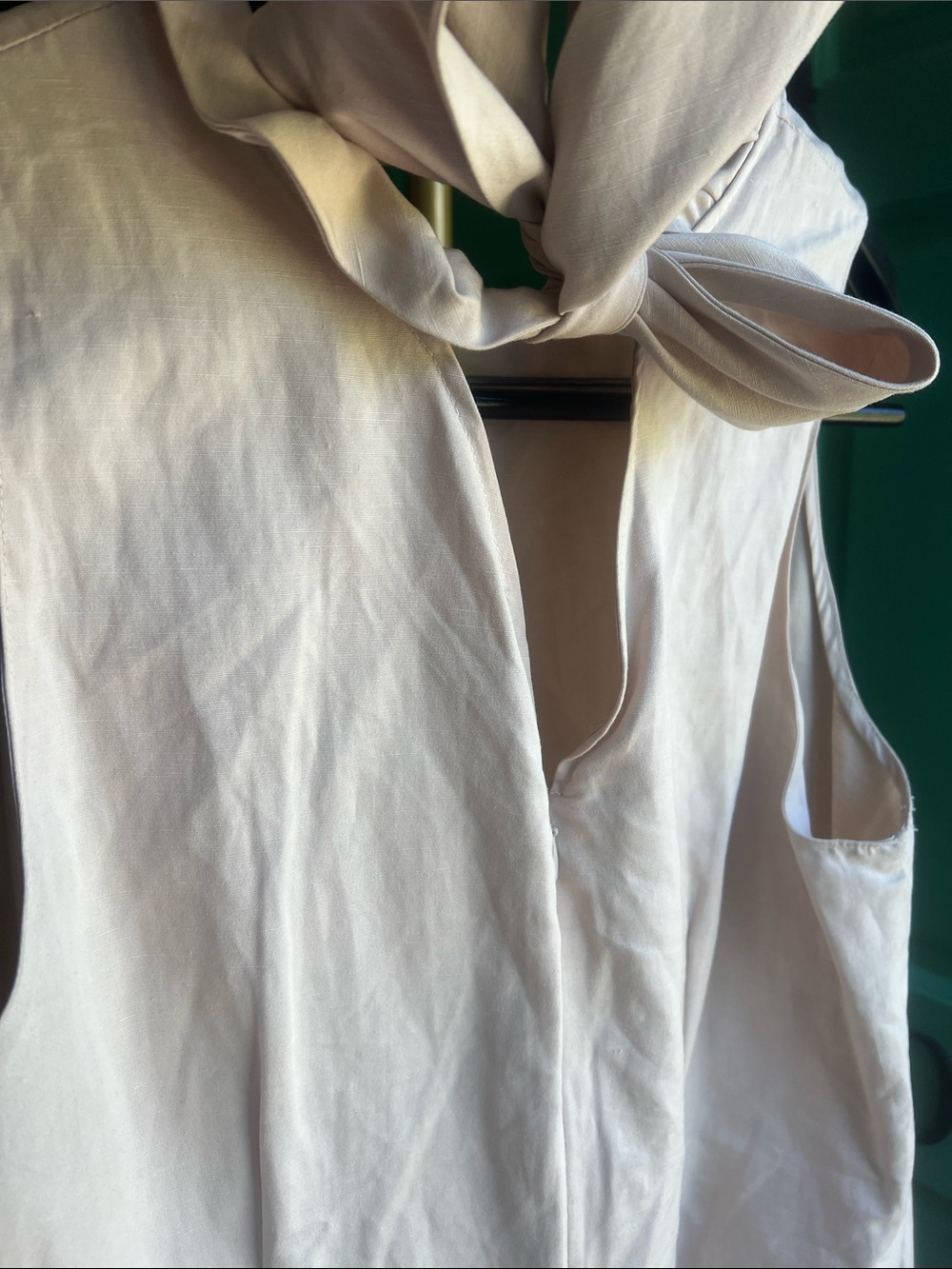 Tyler Böe Stella Shift Dress in Sand / Pockets & bow / Size Large - Picture 6 of 12